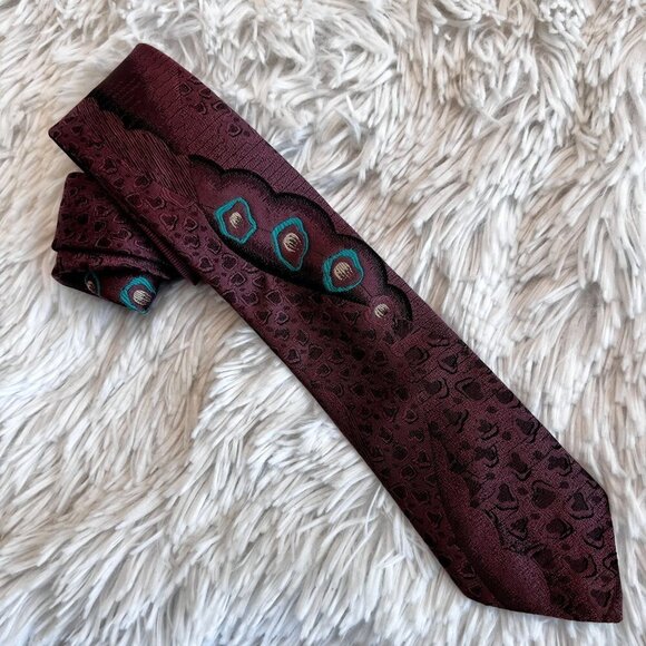 Vintage Rockabilly Skinny Tie Christopher Bernard MCM Midcentury Modern Cool Cat - Picture 1 of 5